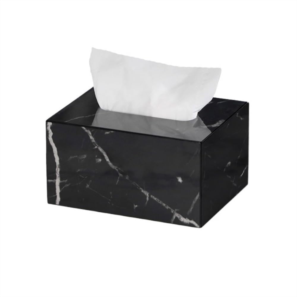 Tissue Holder High-grade Scandinavian Style Household Paper Towel Box Dining Table Premium Feeling Desktop Napkin Creative Fashion Drawer Facial Box Decor(Black)