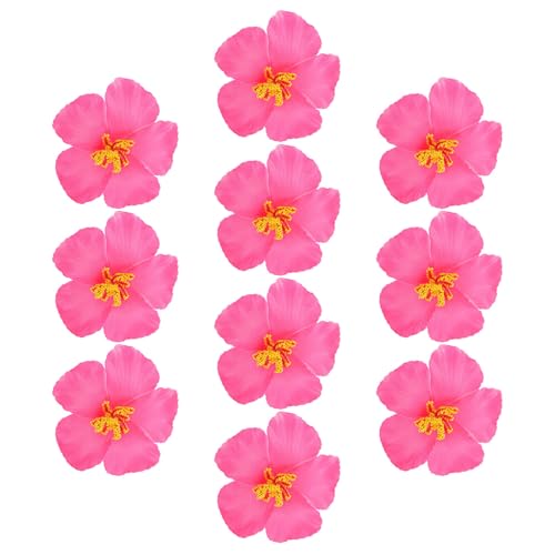 AKOOSY 10 Flores Artificiales de Hibiscus Rosa de Eva para Decoración de Fiesta y DIY, Ideales como Centros de Mesa para Shower y Decoración de Cafeterías