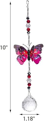 Miniatura 6 de Cuentas de prisma de cristal, adornos de mariposa, juego de colgante de bola de cristal colorido (azul)