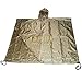 Military USMC Style Poncho Rain Coat Water Resistant Tan Color