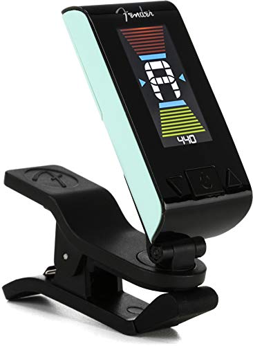 Image of Fender Original Clip-On Tuner for Electric Guitar, Bass Guitar, Mandolin, Ukulele, Violin, and Banjo - Surf Green