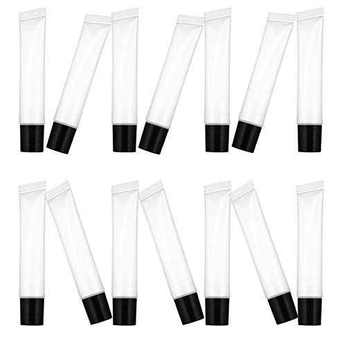Ipetboom 50 Pcs Tubo de Brillo de Labios contenedor de Pasta de Tubo de Pasta de Recargable Gel Maquillaje maquilhagem Manguera Gloss Labios Envase de Brillo de Labios Black