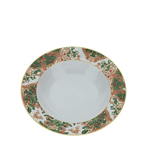 Hervit Box 6 Piatti Fondi Porcellana Dia.21,5CM Christmas BUKHARA