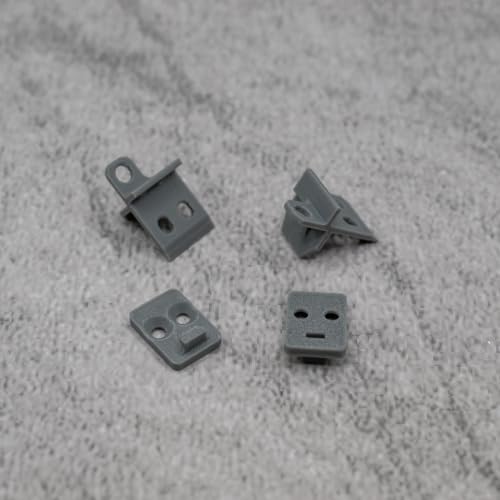 ULEIVA Juego de repuesto para barra de tracción + barra de arrastre, color gris, 2 unidades cada una, compatible con IKEA KVARTAL pieza de repuesto para barra de tracción, riel de cortina (gris)