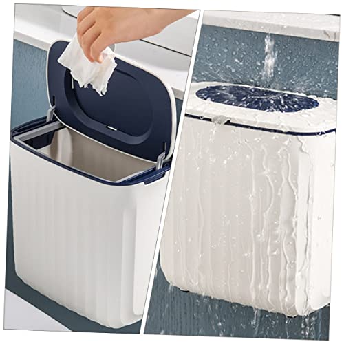 Caneca de basura rectangular azul Happyyami para cocina miniatura 6