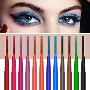 12 Color Waterproof Eyeliner Pencil Set for Women | Long Lasting Smudge Proof Eye Liner Pens | Matte & Shimmer Colorful Eye Makeup Kit-image-42