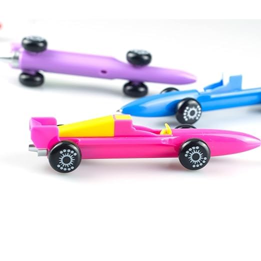 Image of ECLET Cool Racing Car Ballpoint Pen Novelty Retractable Sports Car Pen Cute Fun Pens Blue Ink for School Party Office Stationery PACK OF 4