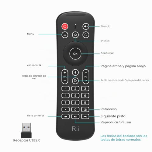 Teclado Rii MX6+ inalámbrico con giroscopio para controlar tu Android Smart TV 2