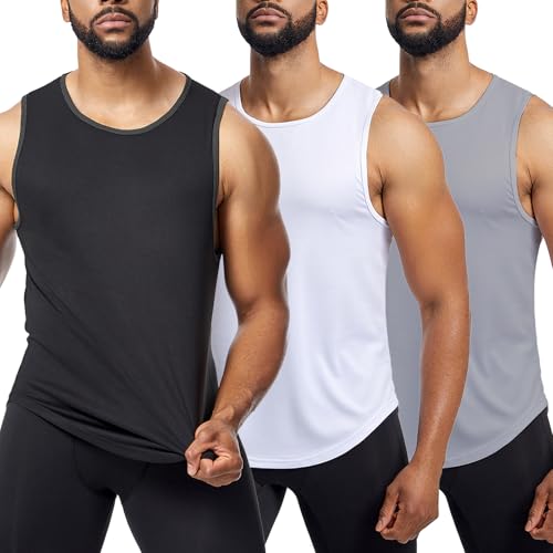 La Mejor Lista de Camisetas de tirantes para Hombre - 5 favoritos. 49 YOYTYW Paquete 3 Playera sin Mangas Hombre Gym,Camisetas Deportivas sin Mangas,Transpirable y Secado rápido de Ropa Gym Hombre,Material de Malla de Seda de Hielo,Adecuado...
