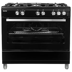 electriQ 90cm Gas Single Oven Range Cooker – Black