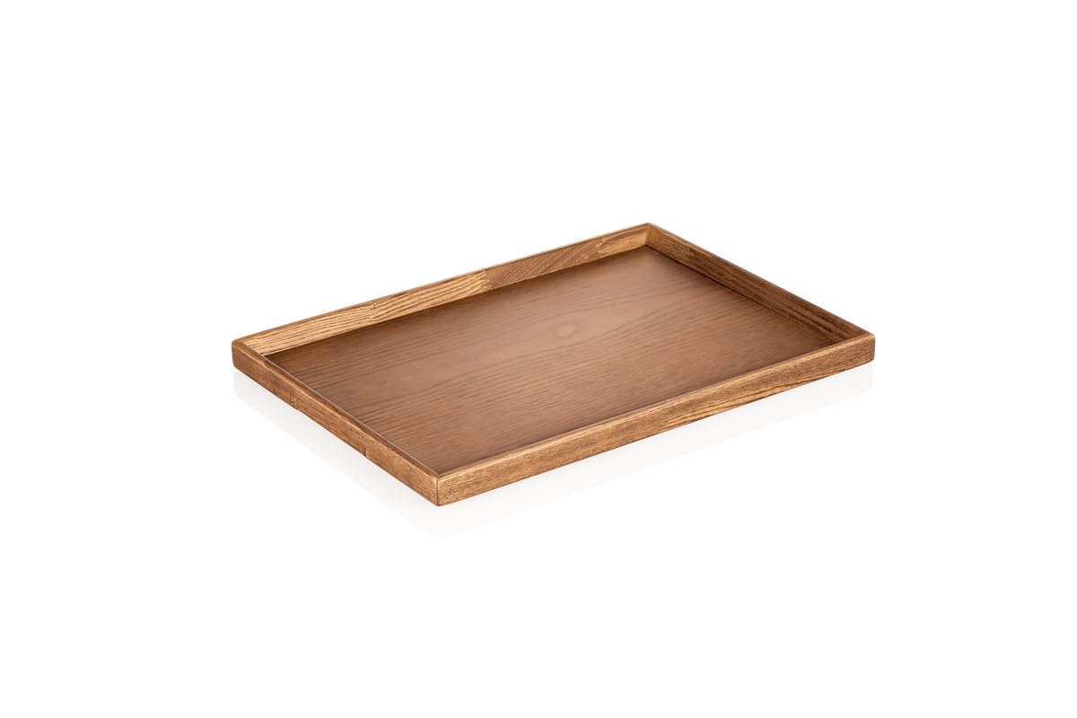 2 bandejas antideslizantes para café gastro, aspecto de madera, diseño escandinavo, cuadradas, 40 x 28 x 2 cm