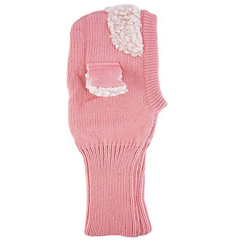XYX Scarf Woolen Earflap Hood Warm Skull Knit Caps?Crochet Earflap Pilot Hats Beanie Cap For Toddlers Baby Girls And Boys, Hat4-Pink, Medium 2