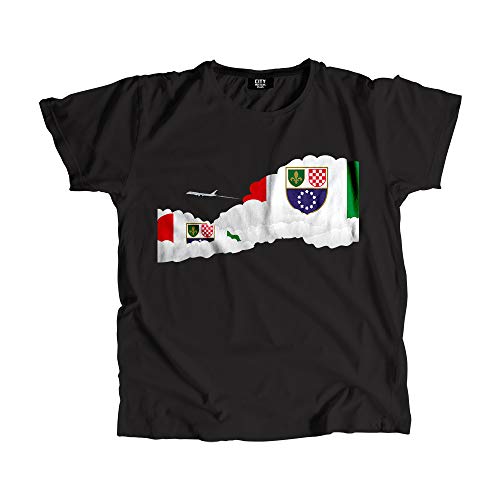 T-shirt Bosnie-Herzégovine aéroport vol avion haut mixte imprimé nuages