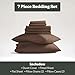 Hearth & Harbor King Size Duvet Cover & Bed Sheet Set Chocolate Brown, 7 Piece Soft Double Brushed Bedding Set, Includes Duvet Cover, Flat Sheet, Fitted Sheet, Pillowcases and Pillow Shams