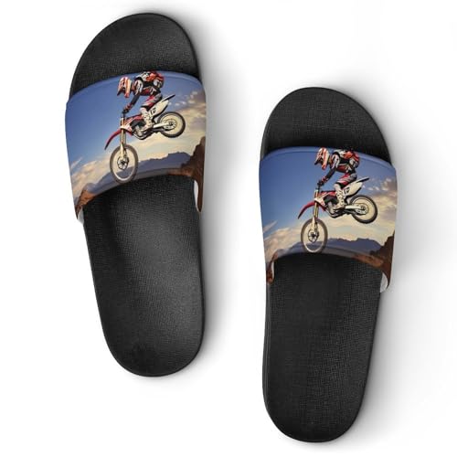 Dirt Bike Motorcycle Motocross Non Slip Slides Sandals for Women Men Quick Drying Shower Shoes for Bathroom Pool Beach