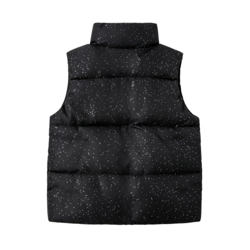 Kids Puffer Vest Sleeveless Stand Collar Zip Polka Dot Warm Winter Vest - image 4