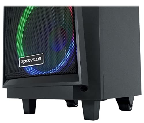 Rockville Rockngo 800 10" Portable Wireless Bluetooth Speaker W/Led/Wheels/Loud!, Black #TOP7