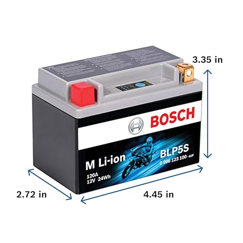Image of BOSCH BLP5S - Group 5-12V Lithium Battery - Powersport Li-ion Phosphate - 120A for Motorcycles, ATV /UTV, Snow Mobiles, Personal Watercrafts, Scooters and Jet Skis - 4.45″ x 2.72″ x 3.35″