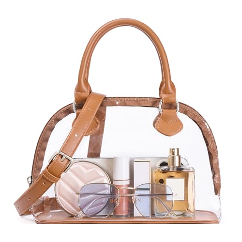 BOSTANTEN Clear Bag for Stadium Events Small Crossbody Purse Handbag with Top Handle for Concerts, Sports, Travel