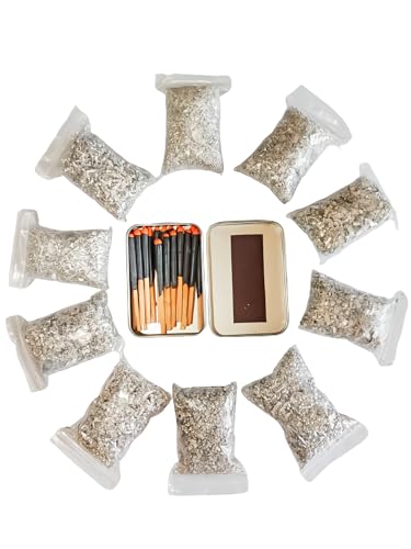 eGreen Outdoor Survival Fire Starter Kit – Waterproof Matches in Tin + 10 Magnesium Shavings Bags for Camping, Hiking, Emergency Gear