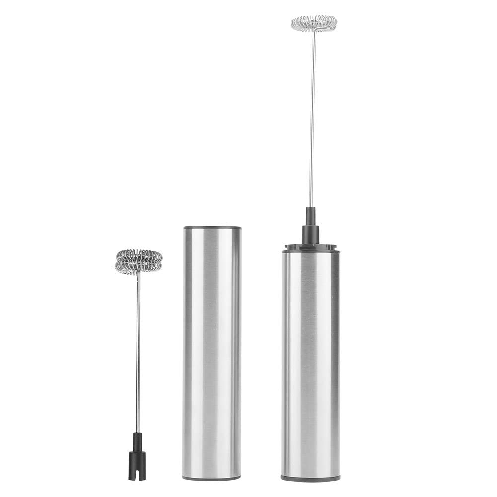 Espumador de leche eléctrico, máquina de espuma de café de acero inoxidable recargable, batidor de mano con puerto USB para latte, capuchino, chocolate caliente, huevo