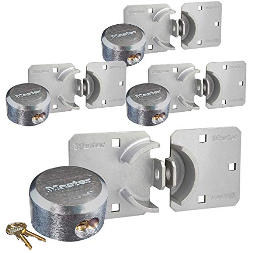 Image of Master Lock Hasp /Hidden Shackle Keyed Alike Padlocks w / 8 Keys, 770-6271KA-4