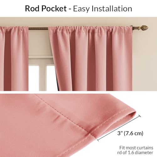 Image of HOMEMONDE Long Door Curtains 9 Feet Set of 2 - Thermal Insulation Blackout Curtain with Black Backing, Rod Pocket & Fade Resistant Drapes - (108 Inch, Peach)