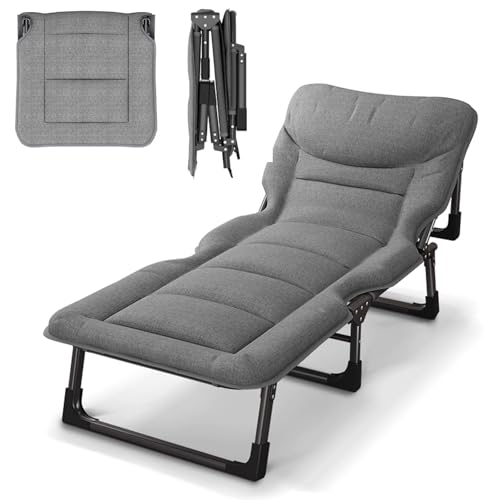 Cama Plegable Individual Inclinación Ajustable Cama de Emergencia para Huéspedes Ahorra Espacio con Bolsillo de Almacenamiento Lateral para Oficina, Habitación de Invitados