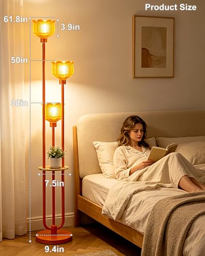 Image of Lightdot Globe Floor Lamp with LED Bulbs Included, Dimmable Floor Lamps,Unique Modern Standing Tall Lamp for Bedroom Living Room /Sofa Beside /Corner Decor-Gold