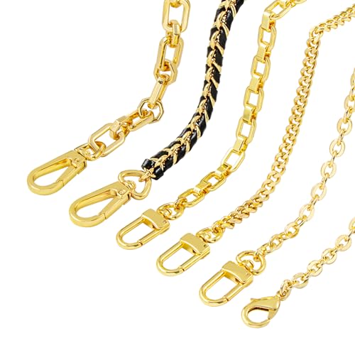 Image of jiesinlov Purse Chain Strap CrossBody Handbag Gold Chains Shoulder Bag Strap Replacement,with Metal Buckles (B 43.3in)