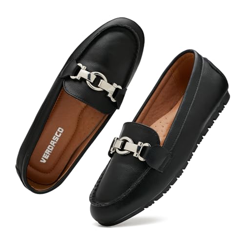 Image of VERDASCO Women's Loafers Comfort Slip-Ons Flat Work Shoes Casual Moccasins Penny Loafers Lady Dress Shoes