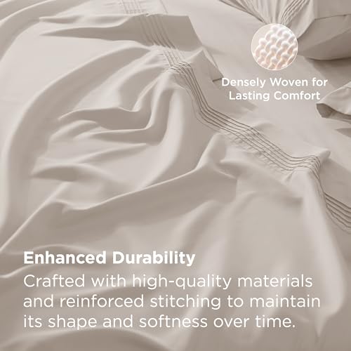 Image of Bedsure Deep Pocket Queen Sheets Set - Fits Mattresses Up to 21 Inches Thick - 4 Piece GentleSoft Bed Sheets, Moisture Wicking, Soft & Cooling Bedsheet & Pillowcases, Easy & Secure Fit, Linen