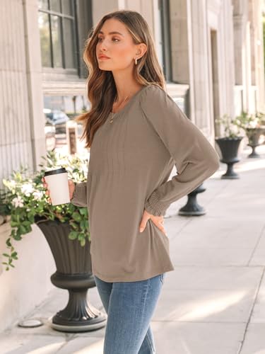 AUTOMET Long Sleeve Shirts Women fall fashion 2026 Business Casual Top Trendy Dressy Blouse Cute Work Holiday Thanksgiving New Year Eve Tee T Tshirts Lady Clothes Spring School Outfit Winter Clothing