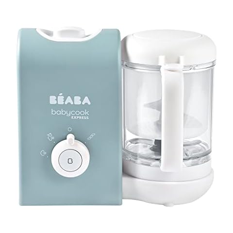 BEABA Babycook Express - the Fastest Babycook, Baby Food Maker, Baby Food Processor, Baby Food Steamer, Large Capacity, Make 34 Servings of Healthy Food for Baby in 15 Mins, Baltic Blue Cover