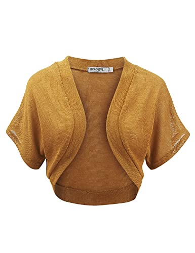Image of Lock and Love Women's Versatile Open Front Lightweight Short Sleeve Bolero Shrug