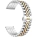 Niziruoup Stainless Steel Watch Band 22mm Quick Release Premium Flexible Metal Watch Bracelet Replacement Band Strap Universal, Stainless Steel, Two-Tone Silver Gold