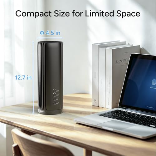 Image of DR.PREPARE Tower Fan for Bedroom, 13 Inch Portable Desk Table Fan, 28 dB Quiet Bladeless Fan with Remote, 12H Timer, 3 Speeds, 60 Oscillating Fans for Indoors, Cooling Fans for Room, Home, Office