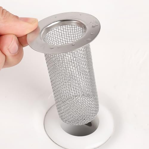 Hair Catcher Shower Drain Sink Strainer Bathtub Drain Cover Sink Floor for Bathroom Kitchen，Silver04，1 Piece
