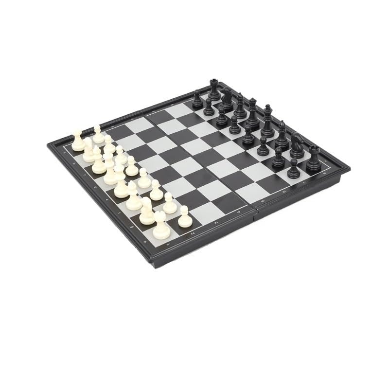 schachspiel 2-in-1-Schach- und Backgammon-Brettspielset mit magnetischem Schach, Dame und Backgammon, mit faltbarem Brett, Reisespiele for Kinder und Erwachsene(30 * 30cm)
