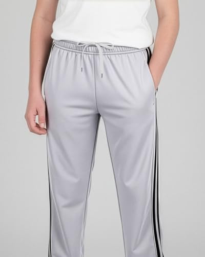 Real Essentials 3 Pack: Boys' Tricot Open Bottom Sweatpants - Athletic Running Pants with Pockets for Kids Teens Youth