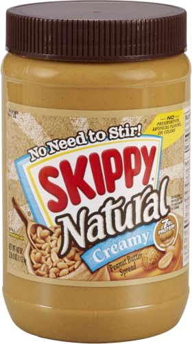 Image of SKIPPY Natural Creamy Peanut Butter, 7 g Protein Per Serving, 40 Ounce (Pack of 8)