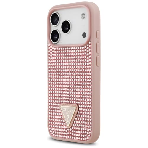 Coque Guess iPhone 17 Pro rose finis les rayures avec style et strass - 2