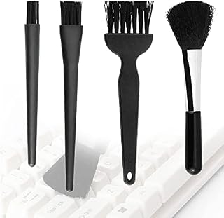 ANTHYTA PC Cleaning Kit,4 Piece Anti Static Brushes,Plastic Handle Keyboard Cleaning Brush Kit,4 Size Black Dust Cleaning Removal Brush Kit for Cleaning Keyboard,PCB,Motherboards,Tablet,Mobiles