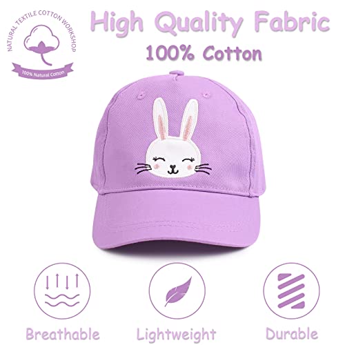 Zsedrut Girls Baseball Cap Kids Cotton Sun Hat Spring Summer Boys Peak Caps Adjustable Bunny Hats(2-5Y,Violet) #TOP1