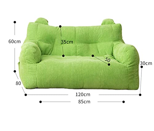 Hwoek Children's Bean Bag Chair Cover Double Bean Bag Cover Lazy Sofa Cover (No Filler) Toy Storage Organizer And Bean Bag Chair Cover Lazy Lounger Tatami,Green #TOP6