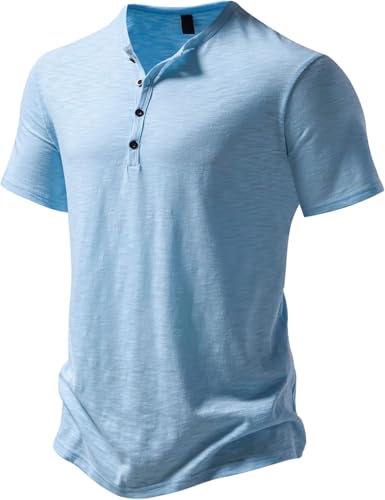 Image of Men's Fashion Henley Neck Half Sleeve T-Shirts
