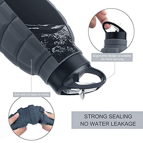 Image of Sports Water Bottle 19.6oz Leakproof Design Water Bottle, BPA Free Silicone Drinking Bottle for Teenager, Adult, Sports, Hiking, Gym, Fitness, Outdoor, Cycling, School & Office