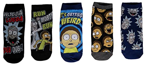 Calcetines tobilleros mujer Rick and Morty pack 5 pares negros talla única elástica