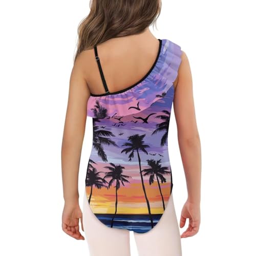 Image of Girls Swimsuit One Piece Ruffle Swimsuit Non-Slip Straps UPF 50+ for Girls Size 3-14 Years
