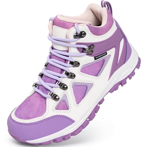 Find the Best Year Round Hiking Boots for Every Adventure 11 R CORD Girls Hiking Boots Kids Hiking Boots Outdoor Walking Tennis Boots Waterproof Non Slip Fashion Sneakers Hiking Shoes for Outdoor White Purple 12 Little kid